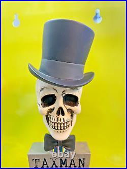 Taxman Brewing BEER Tap Handle NIB 13 Skull Top Hat GOLD Standard INDIANA Brew