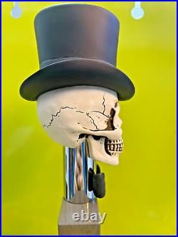 Taxman Brewing BEER Tap Handle NIB 13 Skull Top Hat GOLD Standard INDIANA Brew