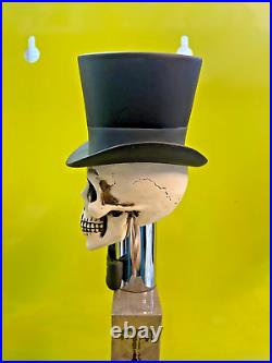 Taxman Brewing BEER Tap Handle NIB 13 Skull Top Hat GOLD Standard INDIANA Brew