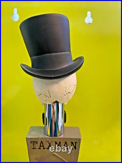 Taxman Brewing BEER Tap Handle NIB 13 Skull Top Hat GOLD Standard INDIANA Brew