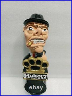 The Hideout Closed Brewery Rare Mobster Bandit 11 Draft Beer Tap Handle Mancave