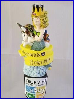 True Vine Mermaids And Unicorns Beer Tap Handle Rare Figural Girl Tap Handle