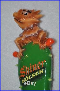 Unbelievably Rare Shiner Kolsch Beer Tap Handle withHorned Frog on a Cactus NEW
