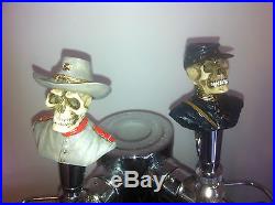 Union and Confederate Soldier Skull beer tap handle lot for kegerators! New Set