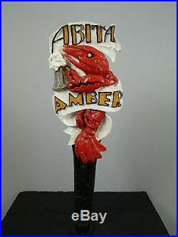 VERY RARE VINTAGE Abita Amber beer tap handle, 7.75 tall, 3D Lobster, Lot77B