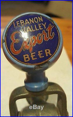 VINTAGE ANTIQUE LEBANON VALLEY KNOB BALL BEER TAP HANDLE RARE EXPORT PA brewiana