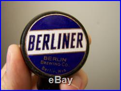 VINTAGE BERLINER BERLIN WIS BEER TAP HANDLE KNOB BALL BAKELITE COMP PORCELAIN