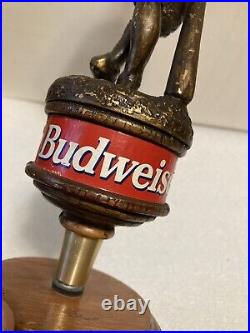 VINTAGE BUDWEISER 1930'S BRONZE BASEBALL TROPHY draft beer tap handle. MISSOURI