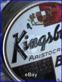 VINTAGE CHROME KINGSBURY ARISTOCRAT OF BEER TAP HANDLE KNOB BALL