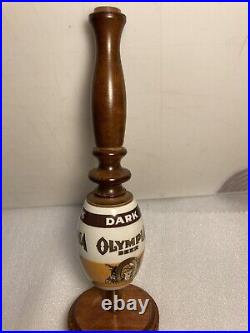 VINTAGE OLYMPIA BEER DARK CERAMIC draft beer tap handle. WASHINGTON VINTAGE OLYMPIA BEER DARK CERAMIC draft beer tap handle. WASHINGTON
