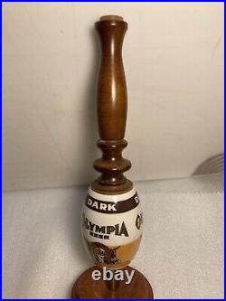 VINTAGE OLYMPIA BEER DARK CERAMIC draft beer tap handle. WASHINGTON VINTAGE OLYMPIA BEER DARK CERAMIC draft beer tap handle. WASHINGTON