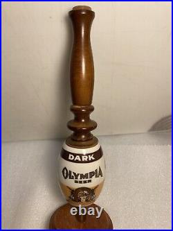 VINTAGE OLYMPIA BEER DARK CERAMIC draft beer tap handle. WASHINGTON VINTAGE OLYMPIA BEER DARK CERAMIC draft beer tap handle. WASHINGTON