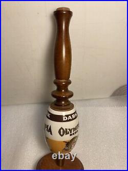 VINTAGE OLYMPIA BEER DARK CERAMIC draft beer tap handle. WASHINGTON VINTAGE OLYMPIA BEER DARK CERAMIC draft beer tap handle. WASHINGTON