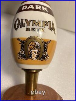 VINTAGE OLYMPIA BEER DARK CERAMIC draft beer tap handle. WASHINGTON VINTAGE OLYMPIA BEER DARK CERAMIC draft beer tap handle. WASHINGTON