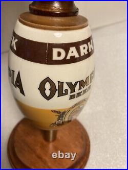 VINTAGE OLYMPIA BEER DARK CERAMIC draft beer tap handle. WASHINGTON VINTAGE OLYMPIA BEER DARK CERAMIC draft beer tap handle. WASHINGTON