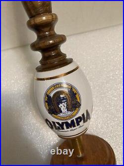 VINTAGE OLYMPIA WHITE CERAMIC draft beer tap handle. WASHINGTON