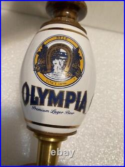 VINTAGE OLYMPIA WHITE CERAMIC draft beer tap handle. WASHINGTON