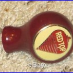 VINTAGE RED TOP BEER BALL KNOB-CINCINNATI OHIO-TAP HANDLE-VERY NICE-SIGN-ALE
