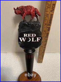 VINTAGE RED WOLF draft beer tap handle. ANHEUSER BUSCH, U. S. A. 1995