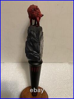 VINTAGE RED WOLF draft beer tap handle. ANHEUSER BUSCH, U. S. A. 1995