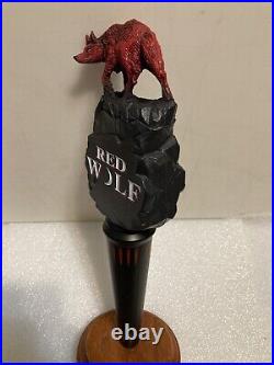 VINTAGE RED WOLF draft beer tap handle. ANHEUSER BUSCH, U. S. A. 1995