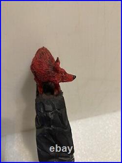 VINTAGE RED WOLF draft beer tap handle. ANHEUSER BUSCH, U. S. A. 1995