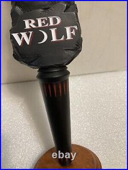 VINTAGE RED WOLF draft beer tap handle. ANHEUSER BUSCH, U. S. A. 1995