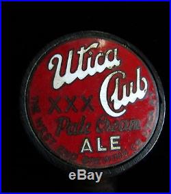 Vintage Utica Club XXX Pale Cream Ale & Pilsener Beer Tap Handle Knobs Utica Ny