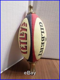 Very Rare Tetley's Gilbert Brass Leather Football Draft Beer Keg Ball Tap Handle