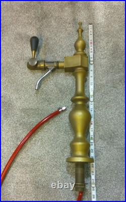 Vintage Brass Beer Tower Single Tap LISON France Ornate Draft Faucet 25 Tall
