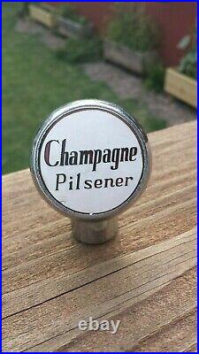 Vintage Champagne Pilsener Beer Ball Knob Tap Handle 1940's Lomira, WI