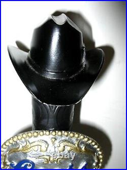 Vintage Coors Beer Rodeo Belt Buckle and Cowboy Hat Tap Handle