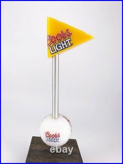 Vintage Coors Light Acrylic Golf Ball Flag Beer Tap Handle Pub Golden Colorado
