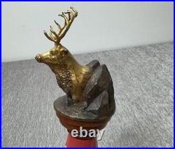 Vintage Elk Mountain Red Tap Handle Draught Beer Anheuser Busch Bar Mancave 3D