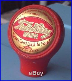 Vintage Falls City Beer Tap Handle Heres Good Luck To You Unusual Bastian Bros