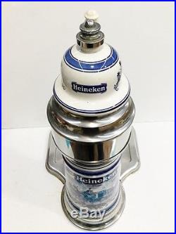 Vintage Heineken Tap Dispenser Tower Handle Faucet Beer Ceramic, Stainless Steel