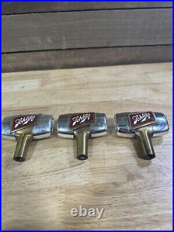 Vintage Lot Of 3 1950s Schlitz Chrome Barrel Beer Tap Handles