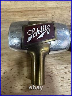 Vintage Lot Of 3 1950s Schlitz Chrome Barrel Beer Tap Handles