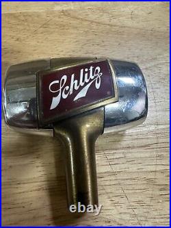 Vintage Lot Of 3 1950s Schlitz Chrome Barrel Beer Tap Handles