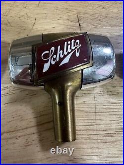 Vintage Lot Of 3 1950s Schlitz Chrome Barrel Beer Tap Handles