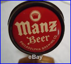 Vintage MANZ BEER PHILADELPHIA BREWING CO Beer Tap Handle