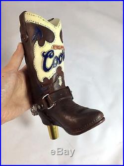Vintage Original Coors Beer Tap Handle Western Cowboy Boot RARE