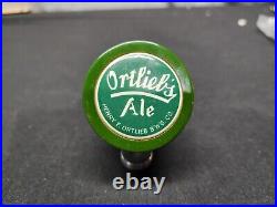 Vintage Ortliebs Ale Beer Tap Handle Ball Knob Sign