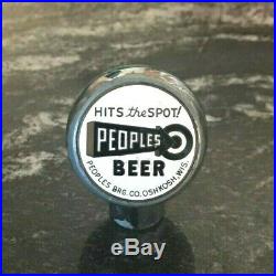Vintage Peoples Beer Hits The Spot Ball Tap Knob / Handle Oshkosh Wi