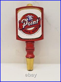 Vintage Point Bock Beer Wood & Brass Tap Handle Red White & Blue 6.75 RARE