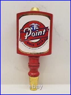 Vintage Point Bock Beer Wood & Brass Tap Handle Red White & Blue 6.75 RARE