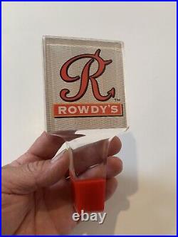 Vintage Rowdy's Beer Acrylic Beer Tap Handle Water Street Brewing Company WOW