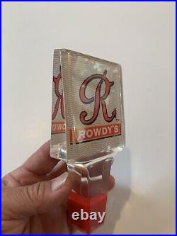 Vintage Rowdy's Beer Acrylic Beer Tap Handle Water Street Brewing Company WOW