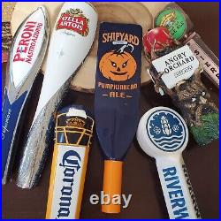 Vintage Used Brewery Draft Beer Tap Handle Lot of 8 STELLA, PERONI Ale Bar Knobs