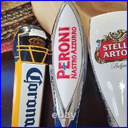Vintage Used Brewery Draft Beer Tap Handle Lot of 8 STELLA, PERONI Ale Bar Knobs